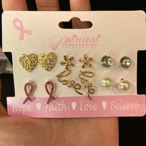 COPY - Fashion Women Crystal Rhinestone Pearl Earrings breast cancer awareness …